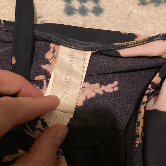 Zimmermann Black Pink Rose Floral Halter Swim Suit - Picture 5 of 9